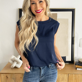 Sleeveless Woven to Knit Top