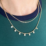 Two-Layer Necklace with Station Stone Charms