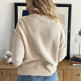 Reverse Seam V-Neck Pullover