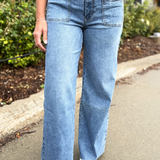 Meg High Rise Wide Leg Patch Pocket