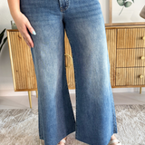 Ryan High Rise Fab Ab Super Wide Leg Raw Hem