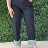 Fay High Rise Fab Ab Straight Leg Roll Up Raw Hem