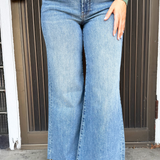 Ryan High Rise Fab Ab Super Wide Leg Raw Hem