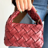 Moxie Heat Pressed Faux Woven Mini Crossbody Bag