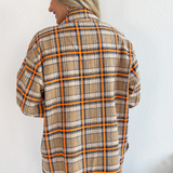 Plaid Button Front Long Shacket