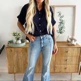 Ana High Rise Fab Ab Super Flare Front and Back Seam