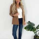 Solid Boyfriend Blazer W/ Princess Darts