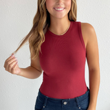 Round Neck Sleeveless Bodysuit