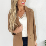 Solid Boyfriend Blazer W/ Princess Darts