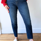 Rachael High Rise Fab Ab Mom Raw Hem