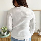 Long Sleeve Mock Neck Cable Sweater