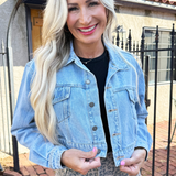 Denim Jacket with Regular Hem