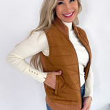 Sleeveless Quilted Front Sweater Vest