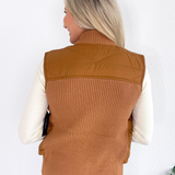 Sleeveless Quilted Front Sweater Vest