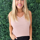Striped Ribbed Knit Tank Top