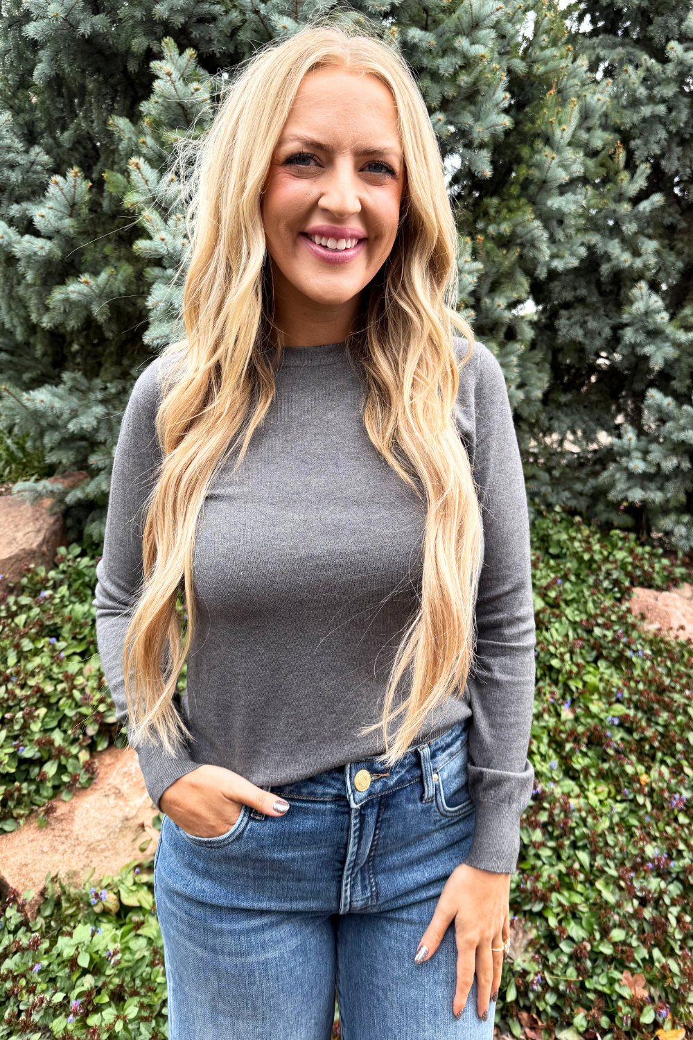 Basic Crew Neck Soft Knit Sweater