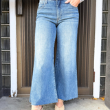 Ryan High Rise Fab Ab Super Wide Leg Raw Hem