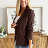 Recycled Shirred Sleeve Blazer