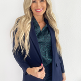 Solid Boyfriend Blazer W/ Princess Darts