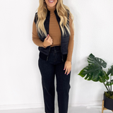 Sleeveless Quilted Front Sweater Vest