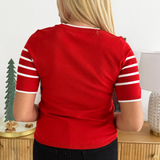 Short Sleeve Crew Neck Sweater