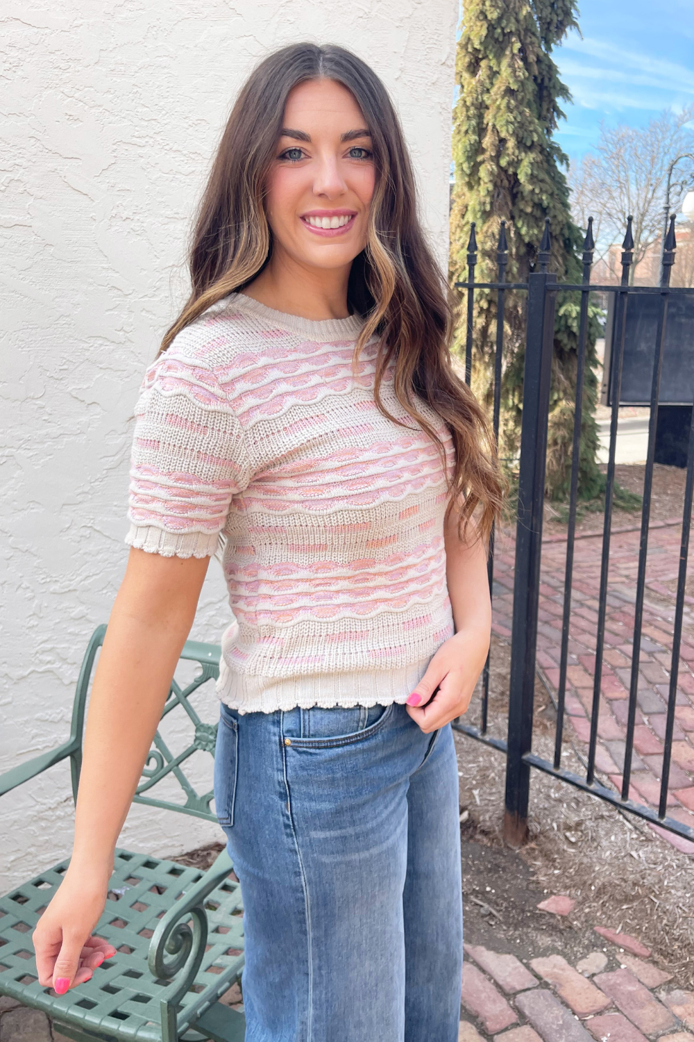 Scallop Pullover Sweater Top