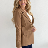 Solid Boyfriend Blazer W/ Princess Darts