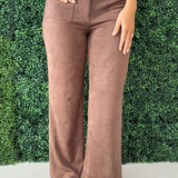 Suede Wide Leg Pant