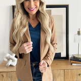 Solid Boyfriend Blazer W/ Princess Darts