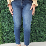 Rachael High Rise Fab Ab Mom Raw Hem