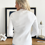 Long Sleeve Mock Neck Cable Sweater