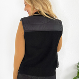 Sleeveless Quilted Front Sweater Vest