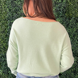 Rolled Boat Neck Light Sweater