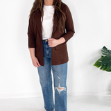 Solid Boyfriend Blazer W/ Princess Darts