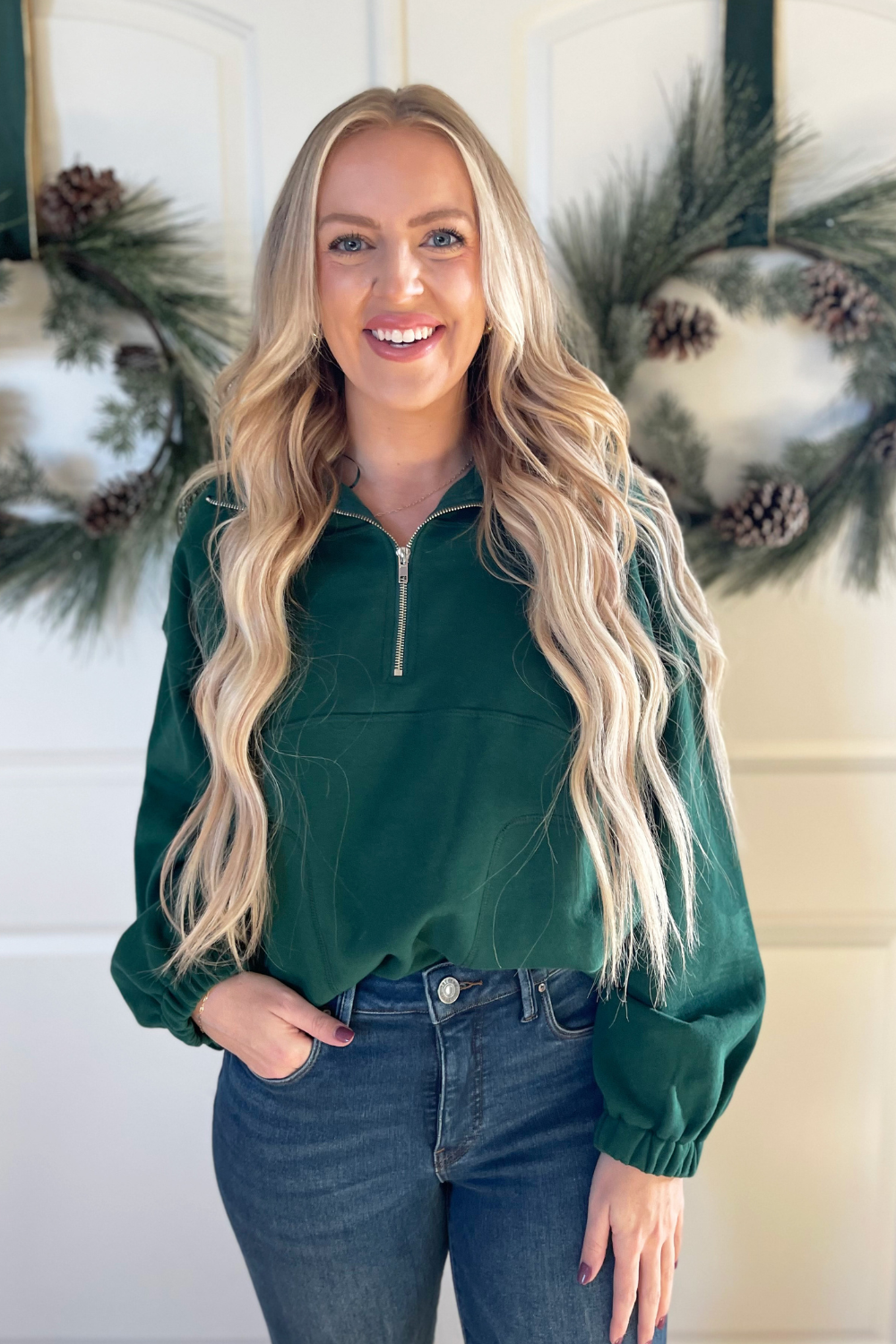 Oversized Half-Zip Sweatshirt