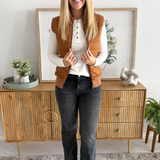 Sleeveless Quilted Front Sweater Vest