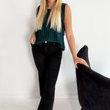 Sleeveless Crew Neck Knit Top