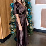 Chiffon Slit Detailed Maxi Dress