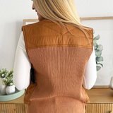 Sleeveless Quilted Front Sweater Vest