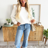 Solid Dolman Crew Neck Pullover
