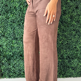 Suede Wide Leg Pant