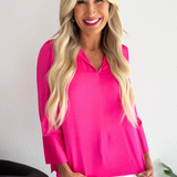 Collared 3/4 Sleeve Top