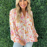 Long Sleeve Floral Button Up Shirt