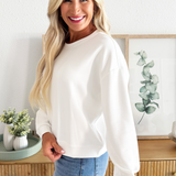 Solid Dolman Crew Neck Pullover
