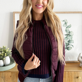 Sleeveless Quilted Front Sweater Vest