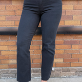 Kelsey High Rise Fab Ab Ankle Flare With Raw Hem