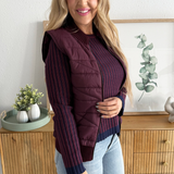 Sleeveless Quilted Front Sweater Vest
