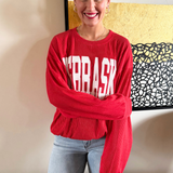 Ribbed Nebraska Graphic Sweatshirt