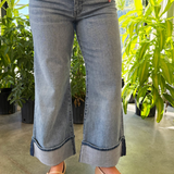 Meg High Rise Fab Ab Wide Legs Roll Up Regular Hem