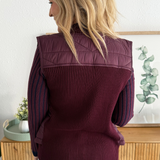 Sleeveless Quilted Front Sweater Vest